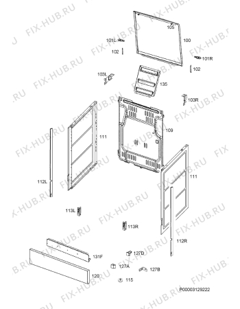 Взрыв-схема плиты (духовки) Zanussi ZCG9210N1W - Схема узла Housing 001